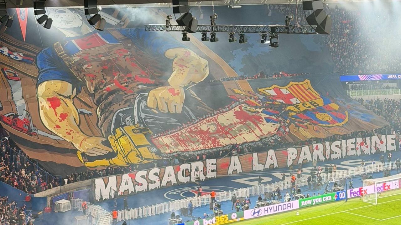 « Massacre à la parisienne » : l’impressionnant tifo déployé par les supporters du PSG face au Barça en Ligue des champions (photo)
