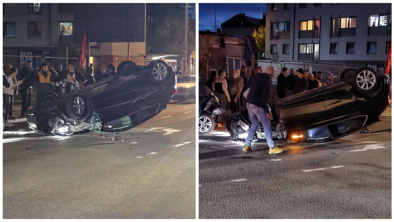 Spectaculaire accident rue Sainte-Walburge à Liège, une voiture sur le toit : le conducteur blessé à la tête