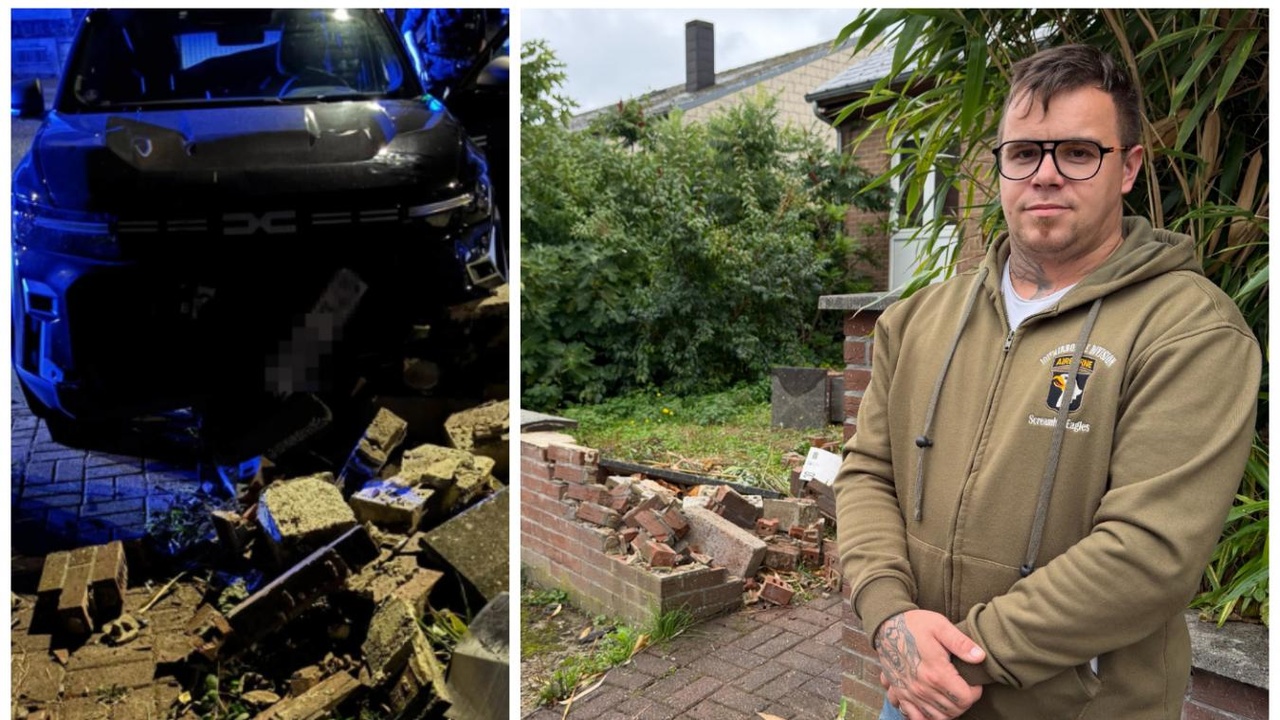 « Sans le muret, la voiture terminait dans la façade » : les deux véhicules de Cyril sévèrement endommagés après un violent accident à Amay (photos + vidéo)