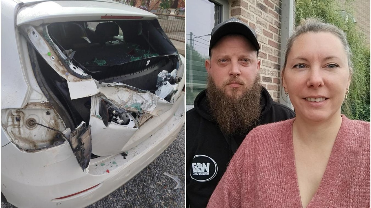 A leur réveil, ils découvrent leur voiture complètement défoncée devant chez eux à Saint-Ghislain : « Des morceaux étaient éparpillés sur 30 mètres »