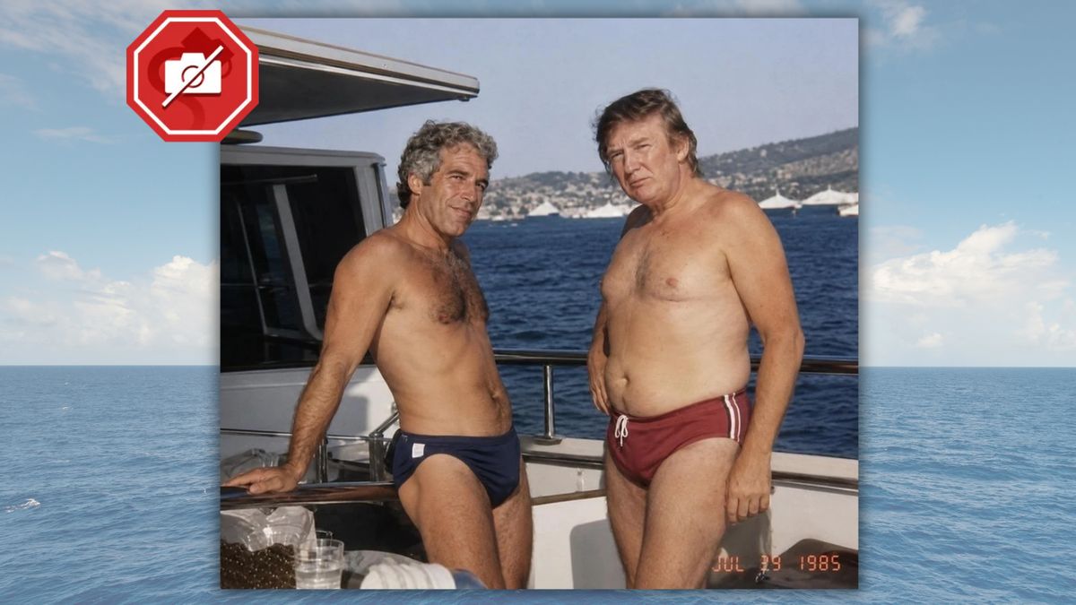 Is image of shirtless Trump and Epstein on boat real? Don't be fooled