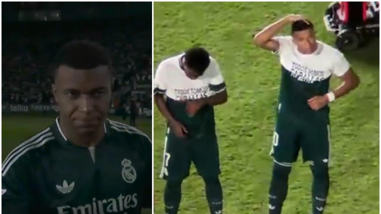 Les images qui créent la polémique en Espagne : Mbappé, Vinicius et Konaté refusent de porter entièrement un t-shirt en soutien à Ceuta (vidéo)