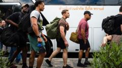 US sailors arrive in Thailand's Pattaya after record 250 days at sea