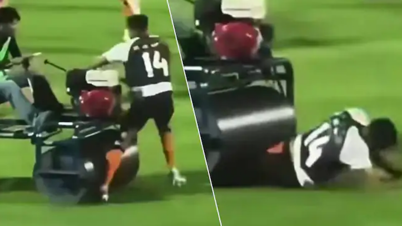 Scène surréaliste en plein échauffement : un ancien joueur de Premier League renversé par un rouleau compresseur (vidéo)