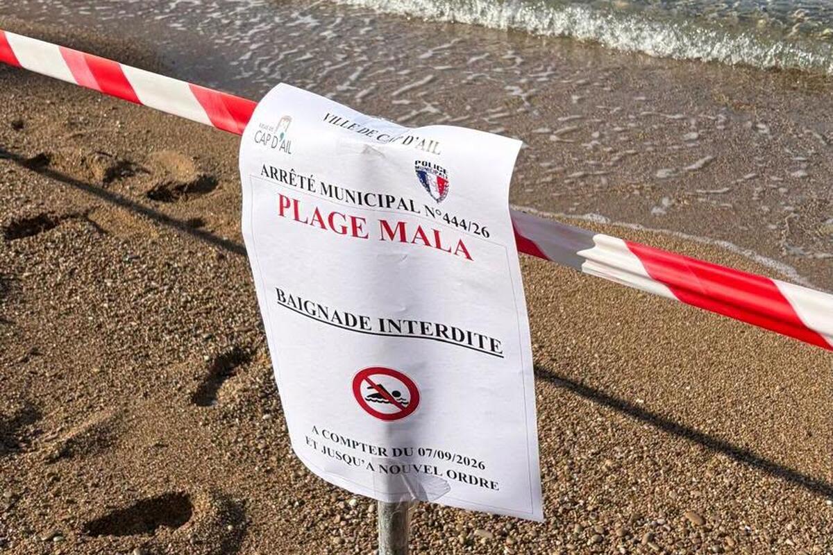 La plage de la Mala à Cap-d’Ail fermée jusqu’à nouvel ordre en raison d’une rupture sur le réseau d’eau