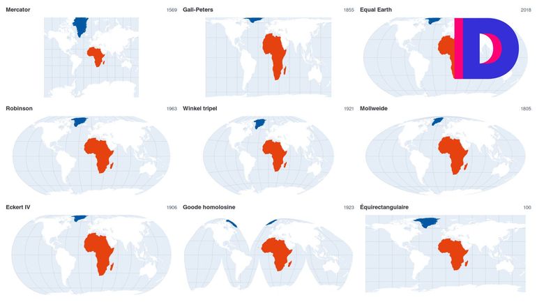 Quelle taille font vraiment l’Afrique et le Groenland ? Comparez différentes représentations du monde avec nos modules interactifs