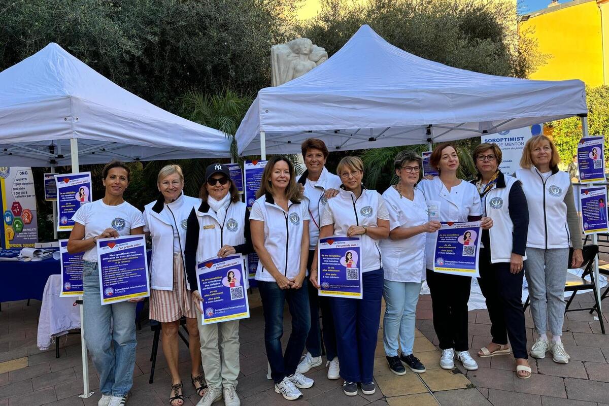 Ce samedi à Menton, le Club Soroptimist met le cœur des femmes au centre de sa matinée de prévention